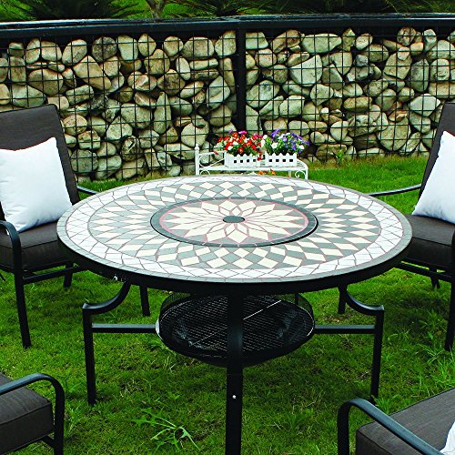 Kingfisher Pitset1 Fire Pit Dining Mosaic Set With 4 Chair ...
